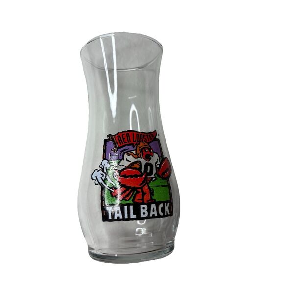Red Lobster Football Tail Back  Hurricane Glass  7" Tall - Clear - Picture 2 of 5